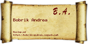 Bobrik Andrea névjegykártya
